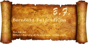 Bernfeld Feliciána névjegykártya